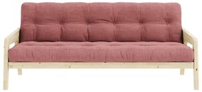 Divano letto in velluto a coste rosa 204 cm Grab Clear - Karup Design