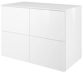 Mobile da bagno sotto lavabo Neo  laccato lucido L 90 x H 65 x P 48 cm 4 cassetti, lavabo non incluso