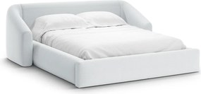 Letto contenitore Campi con testiera in tessuto strutturato – 200x200 cm