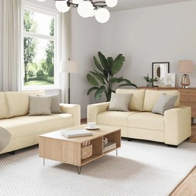 Set Di Divani 2 Pz Con Cuscini Crema İn Tessuto /