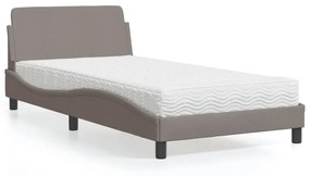 Letto con materasso tortora 100x200 cm in tessuto