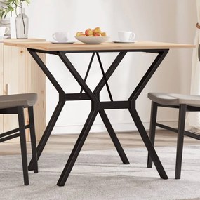 Tavolo Da Pranzo Telaio A Y 80x80x75 Cm Legno Pino E Acciaio /