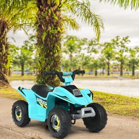 Costway Costway Quad cavalcabile alimentato a batteria 6V con velocità massima 4,6 km/h, Mini quad ATV per bambini Blu