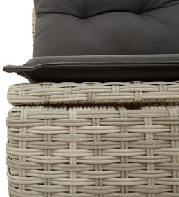 Set divani da giardino 11 pz con cuscini in polyrattan grigio