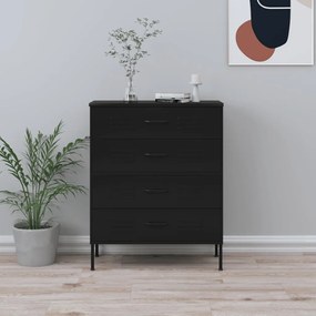 Cassettiera Nera 80x35x101,5 Cm İn Acciaio /