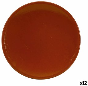 Piatto Raimundo Rifrattore Argilla cotta Ceramica Marrone (22 cm) (12 Unità)