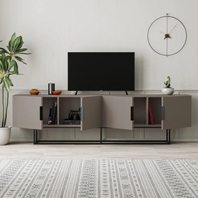 Tavolo TV grigio-beige 200x55 cm Titan - Marckeric