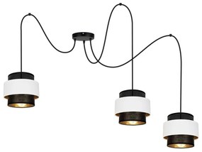 Lampadario a sospensione con filo NESS 3xE27/60W/230V ragno nero/bianco
