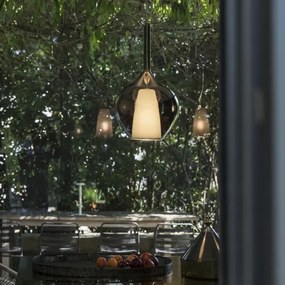 Ideal Lux - Lampadario su cavo KALIQUE 1xE27/42W/230V Ø 18 cm nero fumé