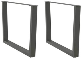 Gambe Tavolo Pranzo A V 2 Pz Antracite 100x(72-73,3)cm Acciaio /