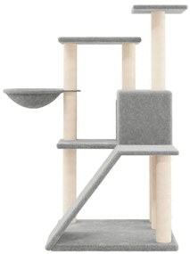 Albero per gatti con tiragraffi in sisal grigio chiaro 94 cm