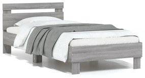 Giroletto Con Testiera Grigio Sonoma 75x190cm Legno Multistrato /