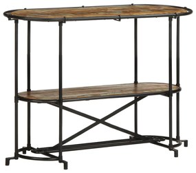 Tavolo Consolle 110x42x76 Cm İn Legno Massello Di Recupero /