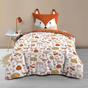Set copripiumino e federa da bambini bianco/color terracotta in cotone per letto singolo 140x200 cm Roxy – douceur d'intérieur