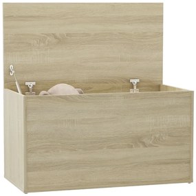 Cassapanca rovere sonoma 84x42x46 cm in legno ingegnerizzato