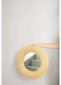Specchio da appendere con cornice in bambù ø 60 cm Blush - Hübsch