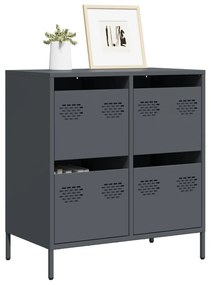 Credenza Antracite 68x39x73,5 Cm İn Acciaio Laminato A Freddo /