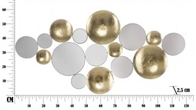 Pannello Decorativo Gold Mirror Glam 118X2,5X60 Cm In Ferro Con Specchi