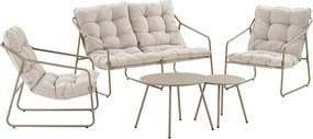 Set di mobili da giardino beige imbottito per 4 persone Nilo – House Nordic