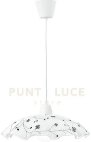 Lampadario a sospensione root bianca 1 luce attacco e27 42x42x120cm...