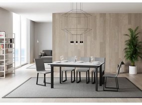 Tavolo Cumar piano Bianco Frassino 90x160 + 60 telaio Antracite