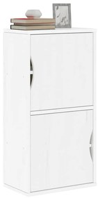 Armadietto Laterale Odda Bianco 40x24x79 Cm Legno Massello Pino /