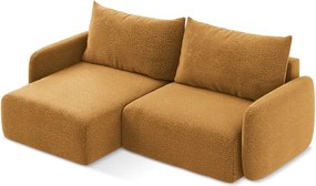 Divano angolare arancione allungabile/con contenitore (con penisola a sinistra) Kalena – Makamii