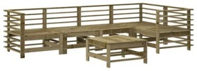 Set Salotto da Giardino 6 pz in Legno Impregnato di Pino