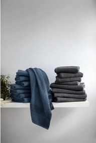 Asciugamano tipo terry grigio scuro in cotone organico 70x140 cm Check – JUNA