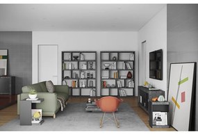 Libreria grigia effetto cemento 150x198 cm Berlin - TemaHome