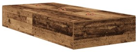 Struttura letto con contenitore in legno invecchiato 80x200 cm