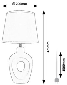 Rabalux 74079 - Lampada da tavolo MADELOR 1xE14/25W/230V beige