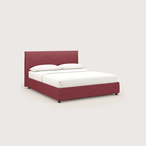 Nina letto contenitore dal design minimal in microfibra effetto pelle smacchiabile rosso