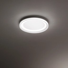 Plafoniera Contemporanea Orbit Alluminio Bianco Oro Led Integrato 43W