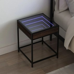 Comodino Con Led Infinity Rovere Marrone 40x40x51 Cm /