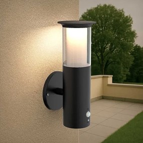 Applique Solare Nera in Acciaio con Sensore di Movimento IP54 Colore Bianco Naturale 4.000K