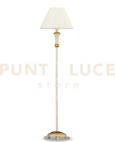Firenze lampada da terra bianca  e foglia oro con paralume 1 luce a...