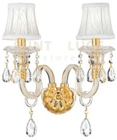 Applique a parete monet oro 2 luci attacco e14 40x24x37cm in vetro ...