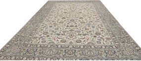 Kashan Fine Floreale Avorio Blu 273x388 Cm