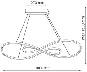 Lampadario LED a sospensione con filo ZUMBA LED/50W/230V oro