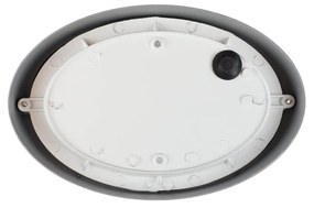 Plafoniera E27 IP54 Grigia 214x142mm con Griglia Colore Grigio