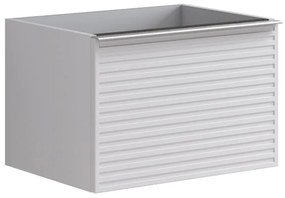 Mobile da bagno sospeso sotto lavabo L 60 x H 40 x P 45.5 cm bianco laccato opaco, 2 cassetti Pixel stripes