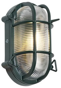 Lampada da parete e da soffitto per esterni verde scuro ovale IP44 - Noutica