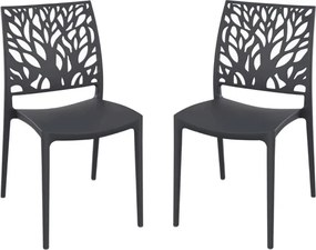 Sedia per interno o esterno impilabile Antracite - ALEA 2 sedie