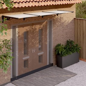 Tettoia Per Porta Nero E Trasparente 297,5x90 Cm Policarbonato /