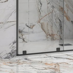 Kamalu - Porta doccia color nero scorrevole 120 cm senza telaio | KNM4000N