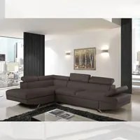 Divano angolare sinistro Julie con letto estraibile colore grigio elephant 297x206x79