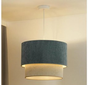 Duolla - Lampadario a sospensione con filo CORDUROY 1xE27/15W/230V diametro 40 cm blu/beige