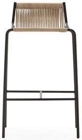 Sgabello da bar beige in metallo (altezza della seduta 65 cm) Emily – Marckeric