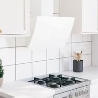 Cappa a Parete 60 cm in Acciaio e Vetro Temperato Bianco cod mxl 17674